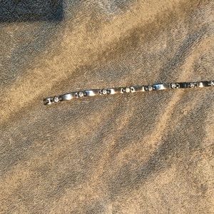 Silver tone and crystal bracelet